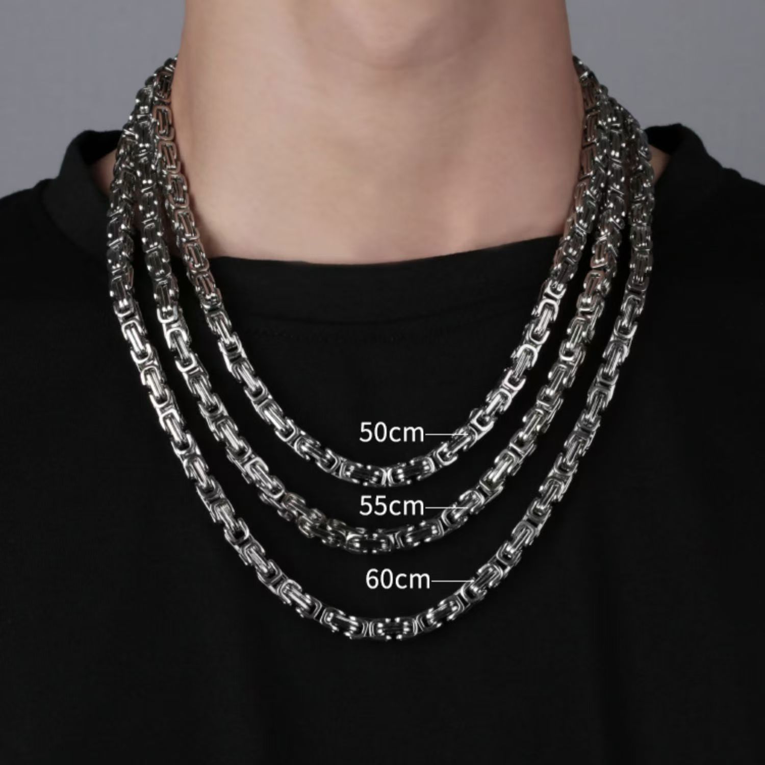 Aesthetic chain jewellry men/women necklace bracelet Byzantine Link Necklace for man woman rapper hip hop chain necklace stainless steel no fade necklace chain accessory jewelry for men/women/girl