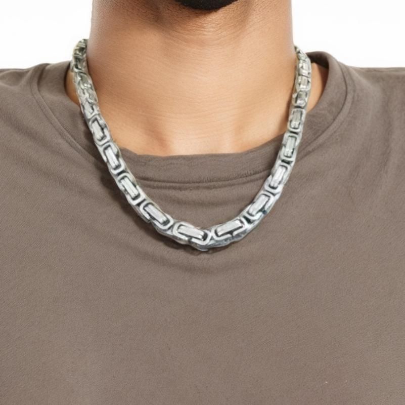 Aesthetic chain jewellry men/women necklace bracelet Byzantine Link Necklace for man woman rapper hip hop chain necklace stainless steel no fade necklace chain accessory jewelry for men/women/girl