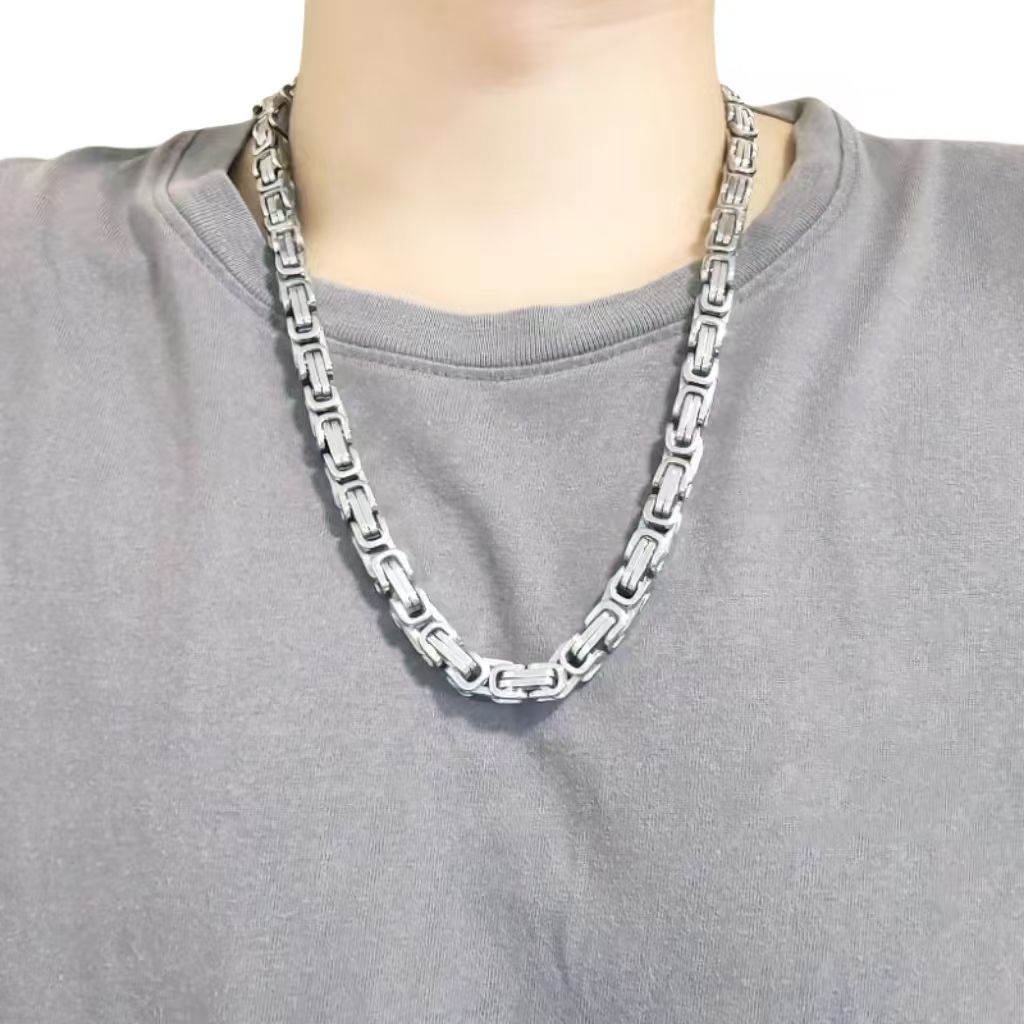Aesthetic chain jewellry men/women necklace bracelet Byzantine Link Necklace for man woman rapper hip hop chain necklace stainless steel no fade necklace chain accessory jewelry for men/women/girl