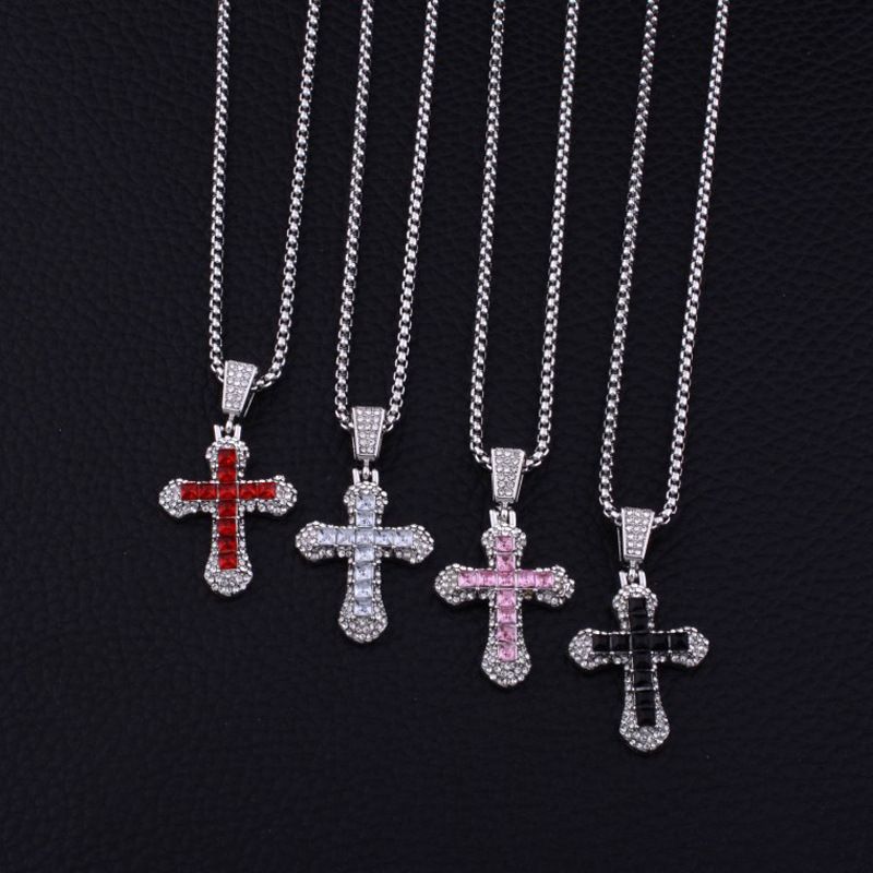 1pcs Man/woman fashion necklace iced out bling pendant necklace cross pendant fashion necklace for men women fashion jewelry neccessory gift for him/her