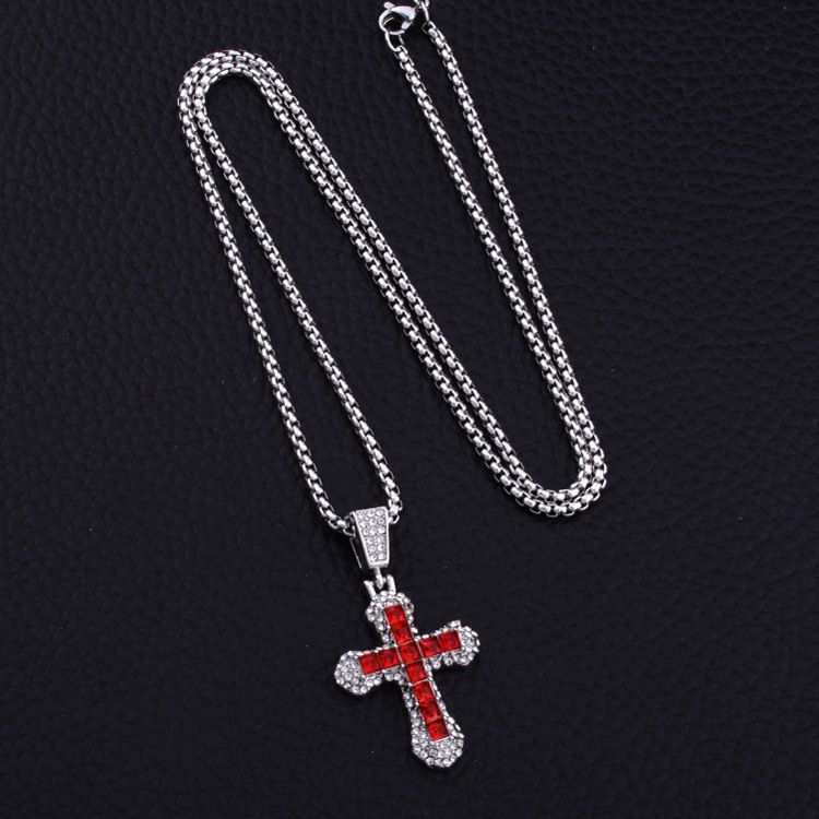 1pcs Man/woman fashion necklace iced out bling pendant necklace cross pendant fashion necklace for men women fashion jewelry neccessory gift for him/her