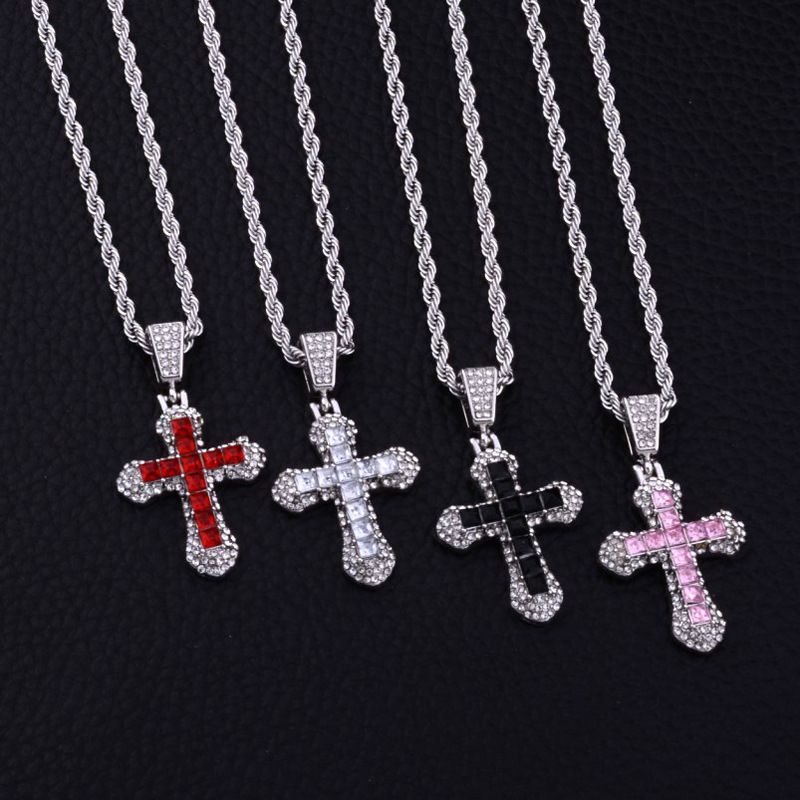 1pcs Man/woman fashion necklace iced out bling pendant necklace cross pendant fashion necklace for men women fashion jewelry neccessory gift for him/her