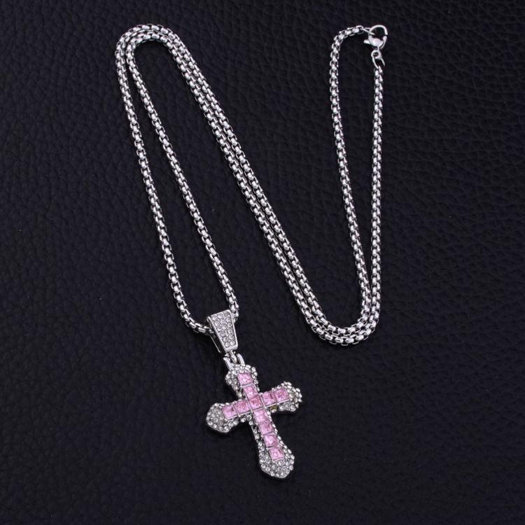 1pcs Man/woman fashion necklace iced out bling pendant necklace cross pendant fashion necklace for men women fashion jewelry neccessory gift for him/her