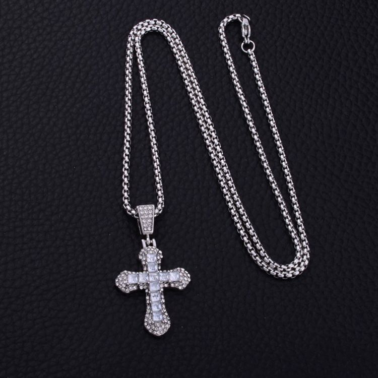 1pcs Man/woman fashion necklace iced out bling pendant necklace cross pendant fashion necklace for men women fashion jewelry neccessory gift for him/her
