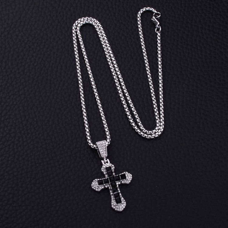 1pcs Man/woman fashion necklace iced out bling pendant necklace cross pendant fashion necklace for men women fashion jewelry neccessory gift for him/her