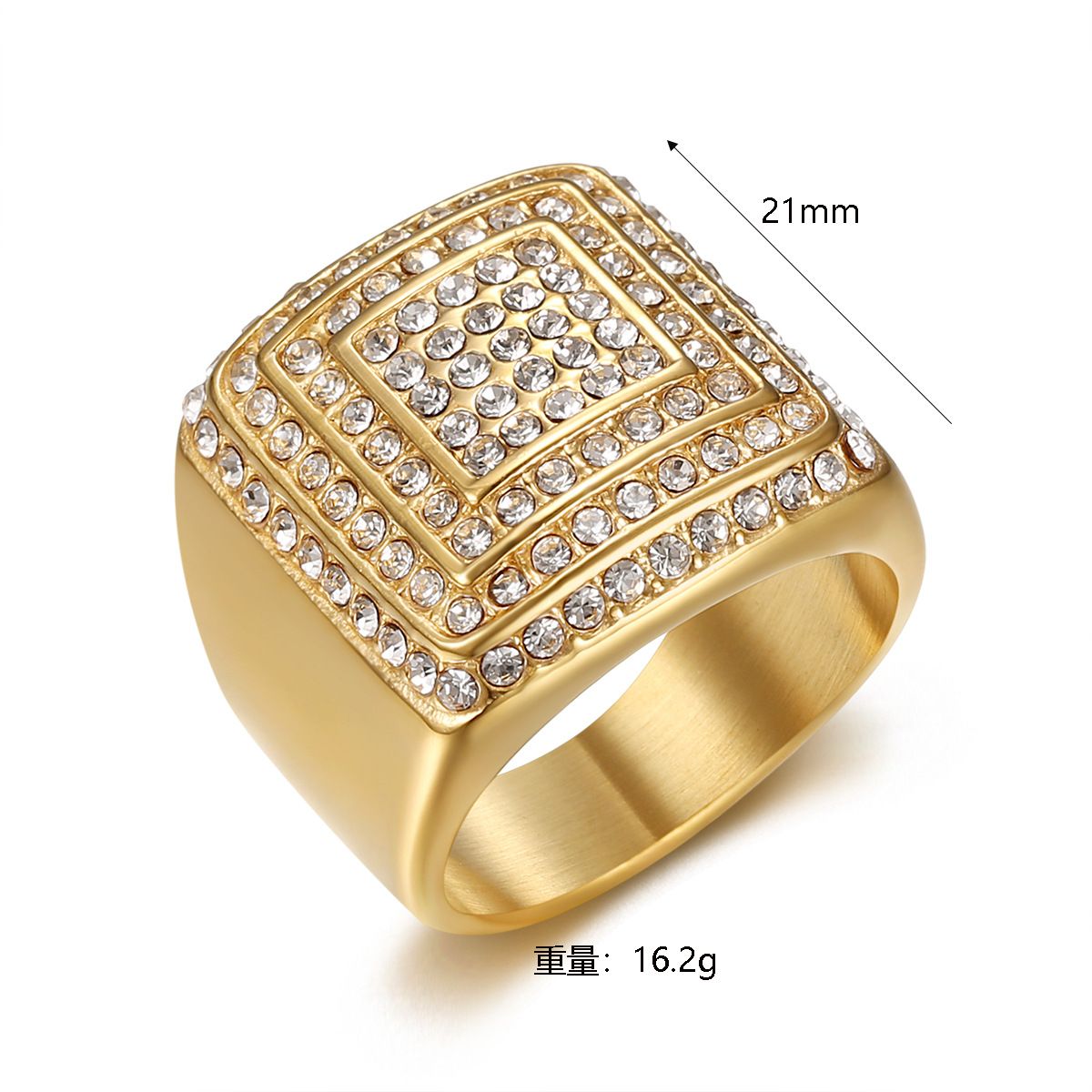 Men ring hip hop rapper ring for man iced out bling bling ring accessory jewelry gift for him stainless steel ring no fade no tarnish ring for men