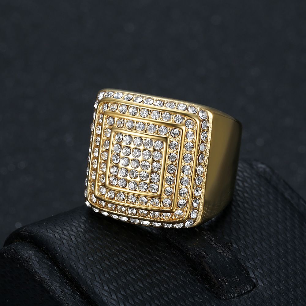 Men ring hip hop rapper ring for man iced out bling bling ring accessory jewelry gift for him stainless steel ring no fade no tarnish ring for men