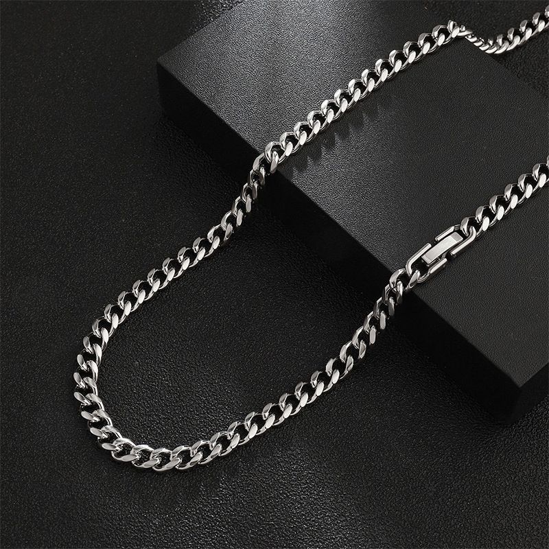 cuban link chain necklace for  man/woman stainless steel chain couple chain jewelry for boyfriend girlfriend hip hop rapper lover fashion accessory jewelry for men women gift for birthday festival