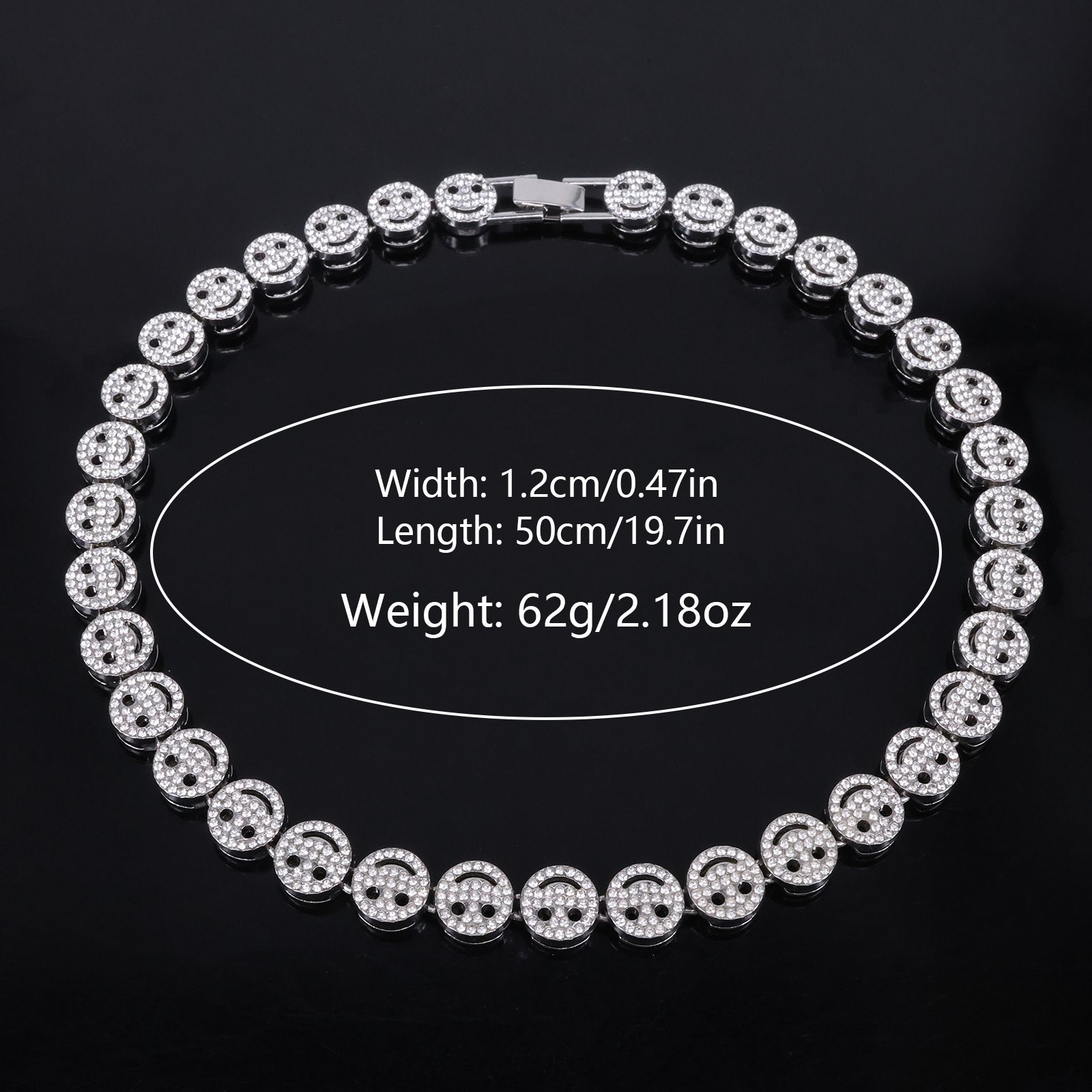 1pcs smile chain necklace lady man/woman hip hop rapper chain link iced out bling bling chain link men/women accessory jewelry gift for him/her