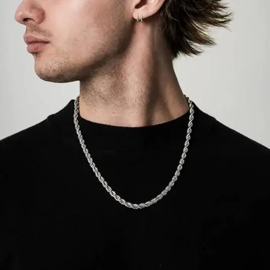 1pcs Men/women rope chain link necklace twist rope chain man woman jewelry accesoory  hip hop  rapper chain for him/her gift for him her