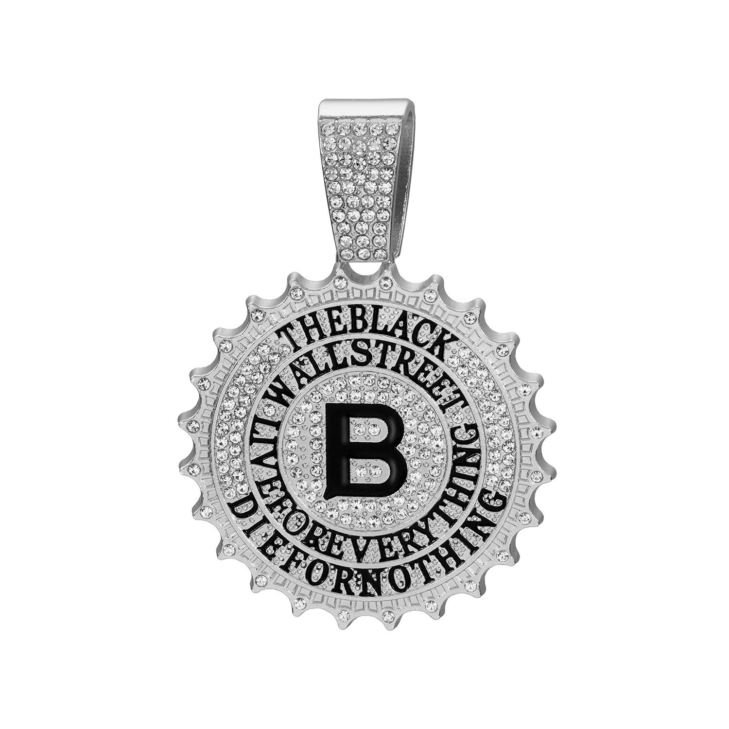 iced out Gear shape pendant with big B letter hip hop bling bling pendant fashion jewelry accessorry for man/women