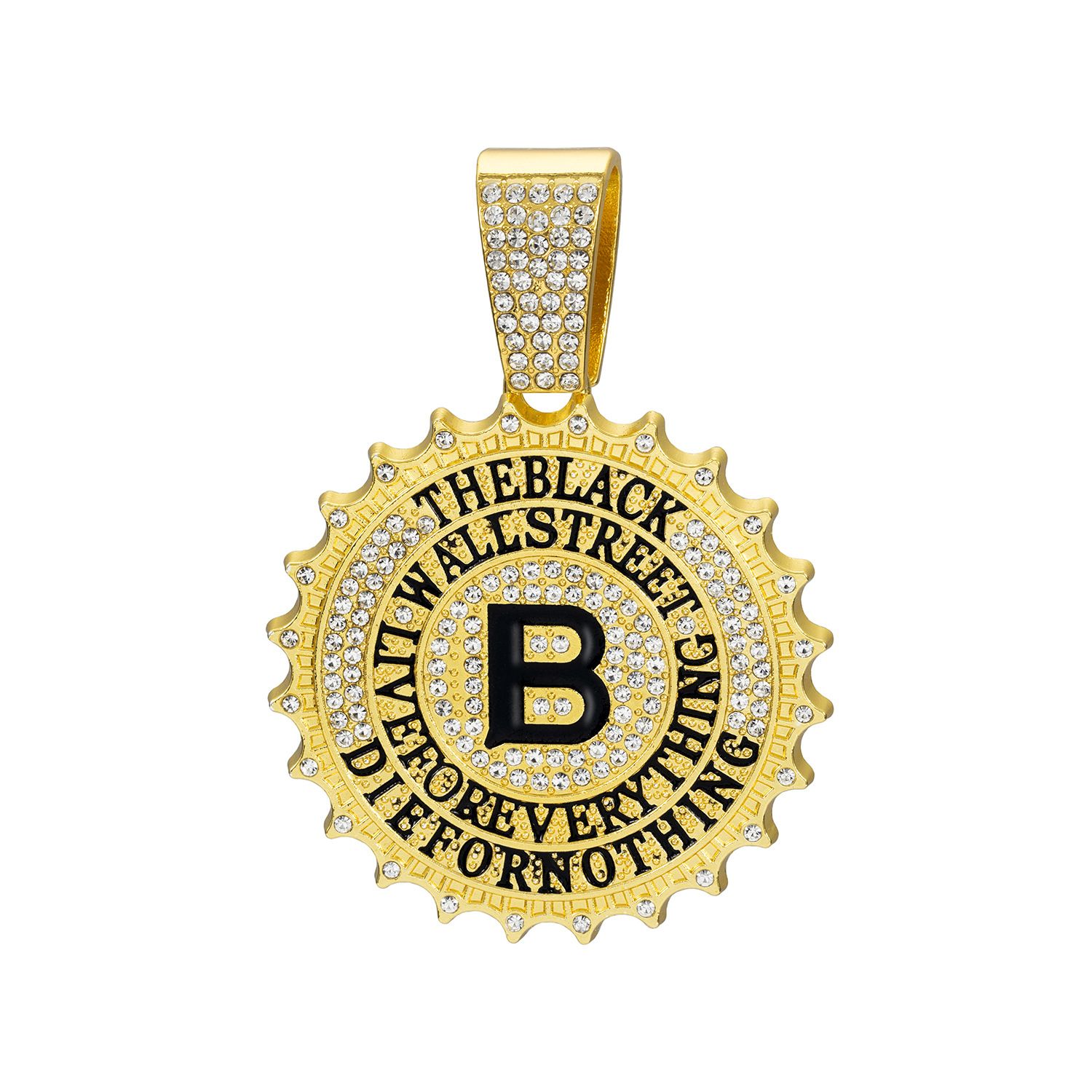 iced out Gear shape pendant with big B letter hip hop bling bling pendant fashion jewelry accessorry for man/women