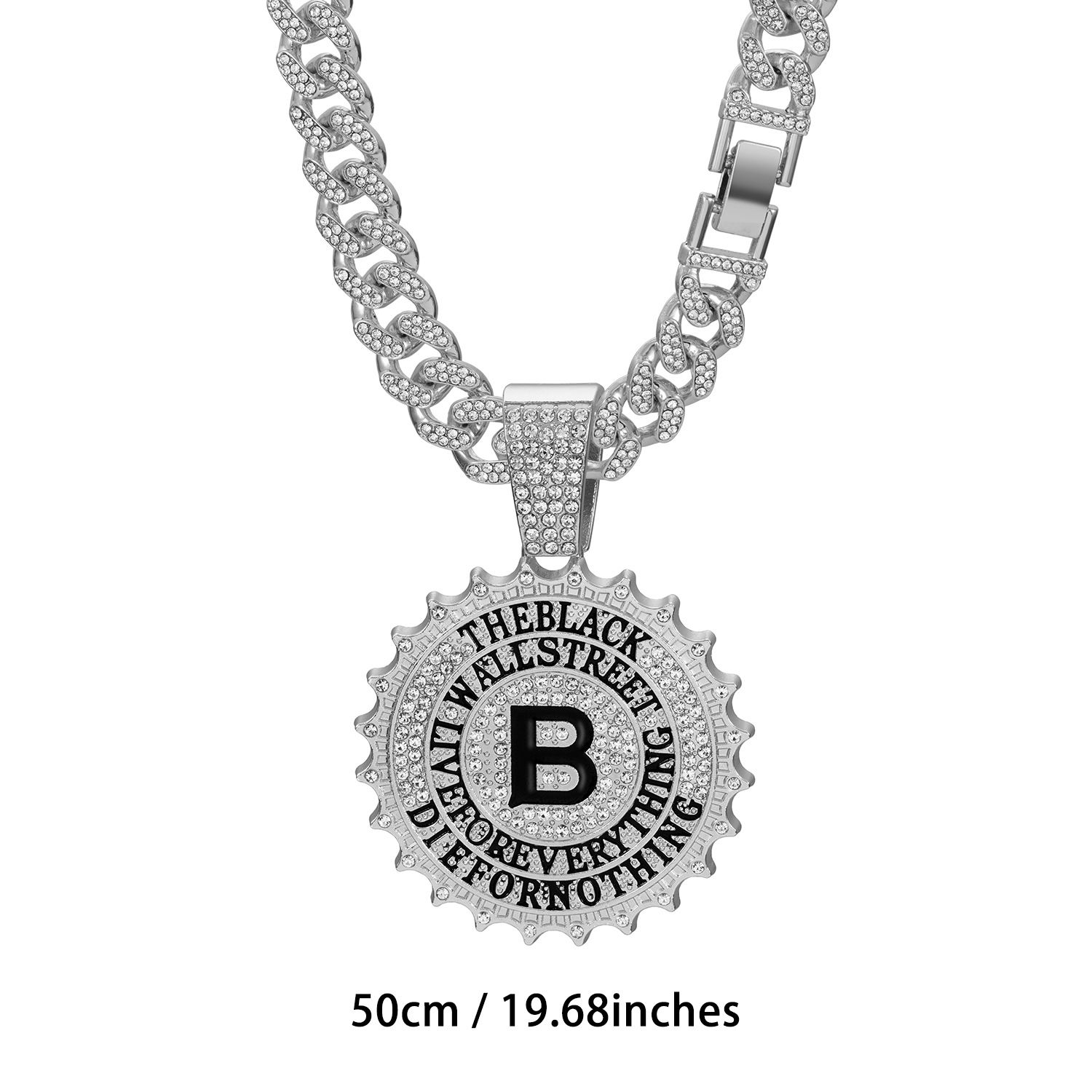 iced out Gear shape pendant with big B letter hip hop bling bling pendant fashion jewelry accessorry for man/women