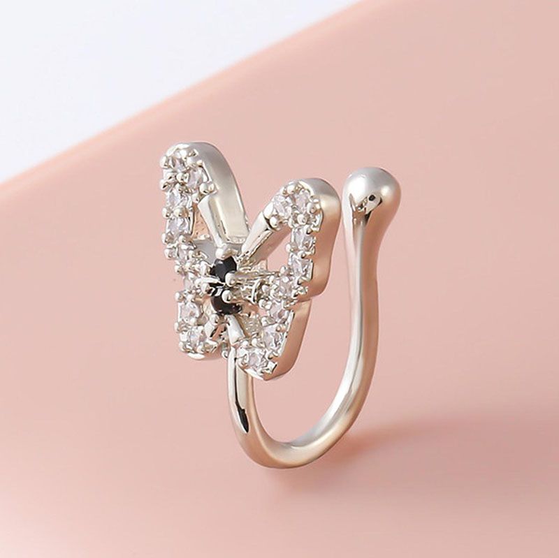 1 Pcs iced out bling Creative U-Shaped Nose Clip, Fake Nose None Piercing Accessories Jewellery for woman/girls, snake nose clip, butterfly nose clip, birthday/festival gift for her/girfriend/wife