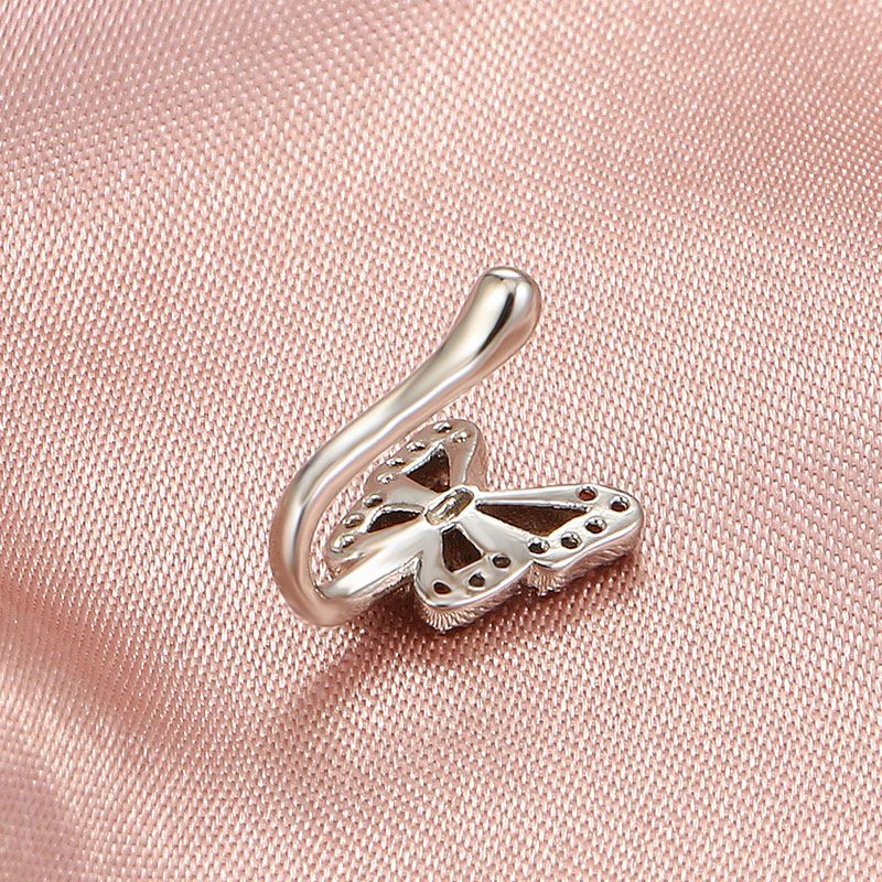 1 Pcs iced out bling Creative U-Shaped Nose Clip, Fake Nose None Piercing Accessories Jewellery for woman/girls, snake nose clip, butterfly nose clip, birthday/festival gift for her/girfriend/wife