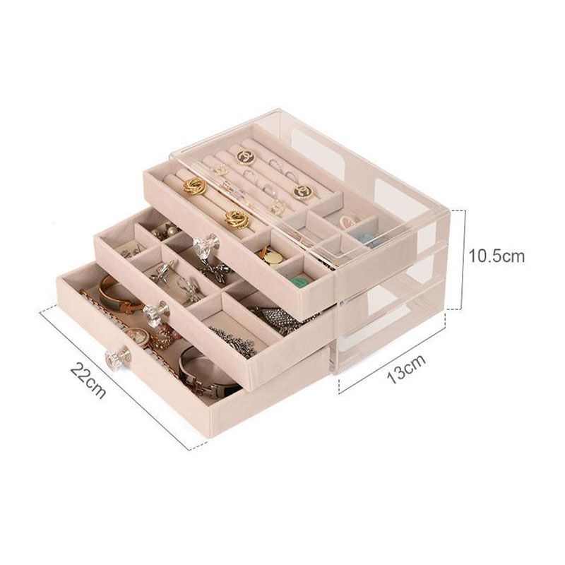 New Jewelry Box Organizer Jewelry Case PU Leather ring/bracelet/necklace/earings Storage Box Jewelry Organizer Display three layers drawers organizer display gift for friend