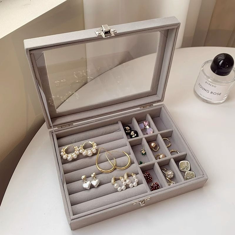 New Jewelry Box Organizer Jewelry Case PU Leather ring/bracelet/necklace/earings Storage Box Jewelry Organizer Display three layers drawers organizer display gift for friend