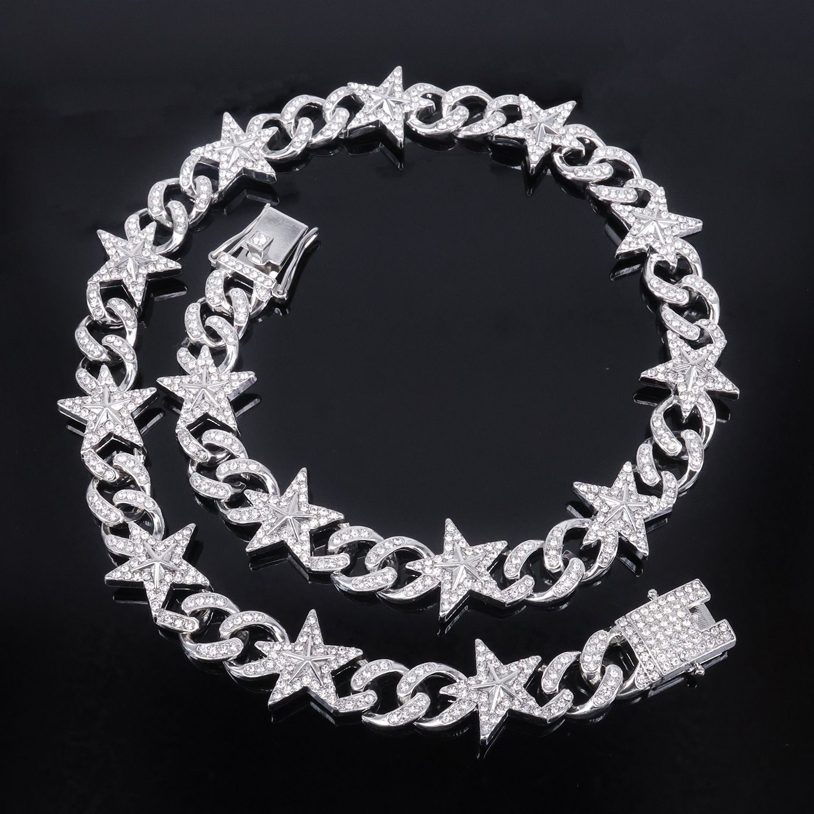 five star chain iced out bling chain necklace man/woman hip hop jewelry man/woman