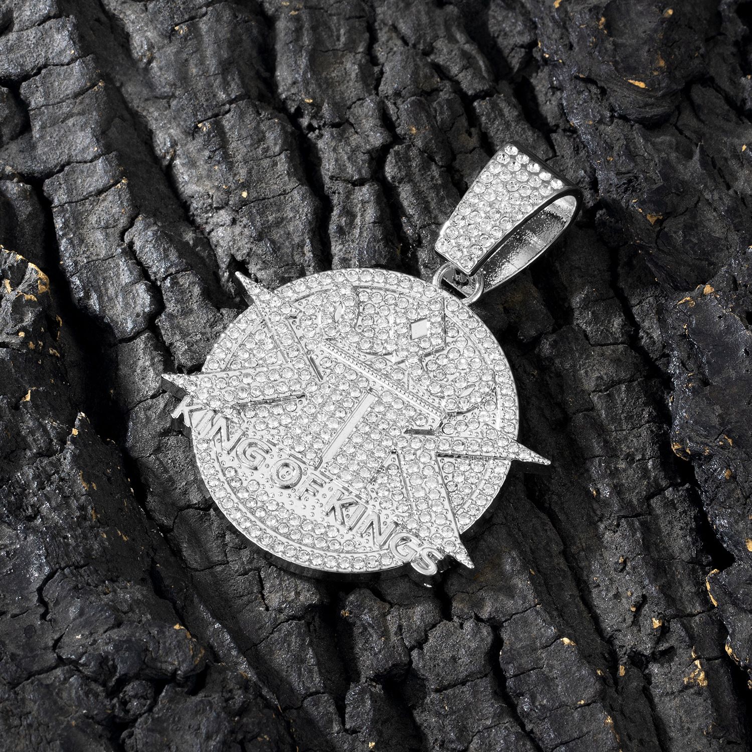 pendant necklace for men hip hop iced pendant necklace with cuban chain for  men/women hip hop fashion jewelry accessory gift for him/her party show costume jewelry