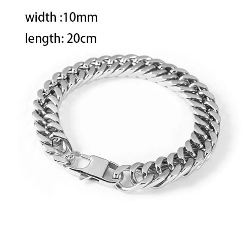 Men hand/wrist chain bracelet jewelry stainless steel non tarnish skin friendly cuban chain hip hop rapper jewelry accessories valentines gift for boyfriend