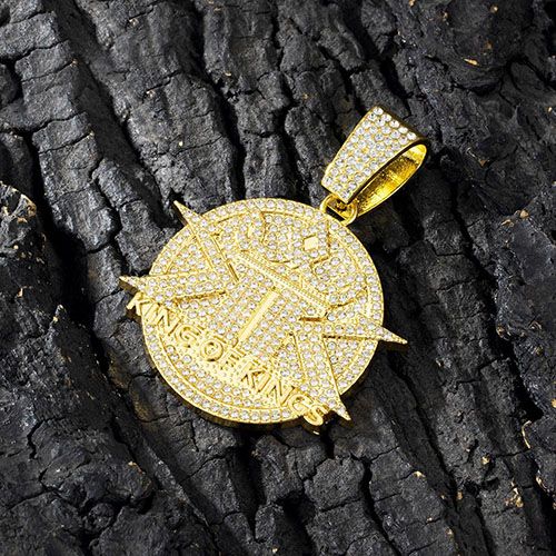pendant necklace for men hip hop iced pendant necklace with cuban chain for  men/women hip hop fashion jewelry accessory gift for him/her party show costume jewelry