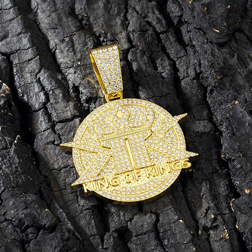 pendant necklace for men hip hop iced pendant necklace with cuban chain for  men/women hip hop fashion jewelry accessory gift for him/her party show costume jewelry