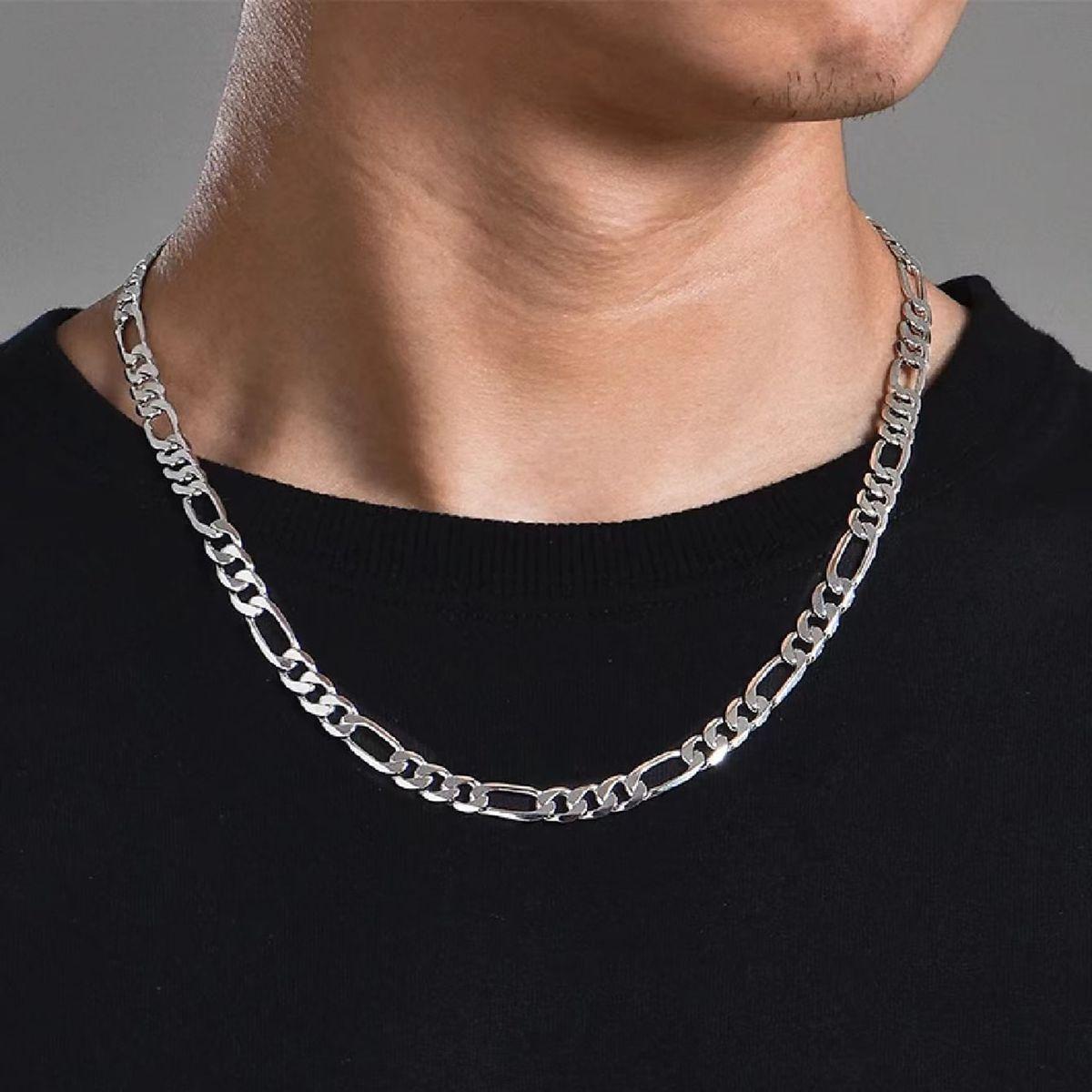 men chain jewelry necklace man/men hip hop chain necklace figaro NK 3 to 1 silver  stainless steel