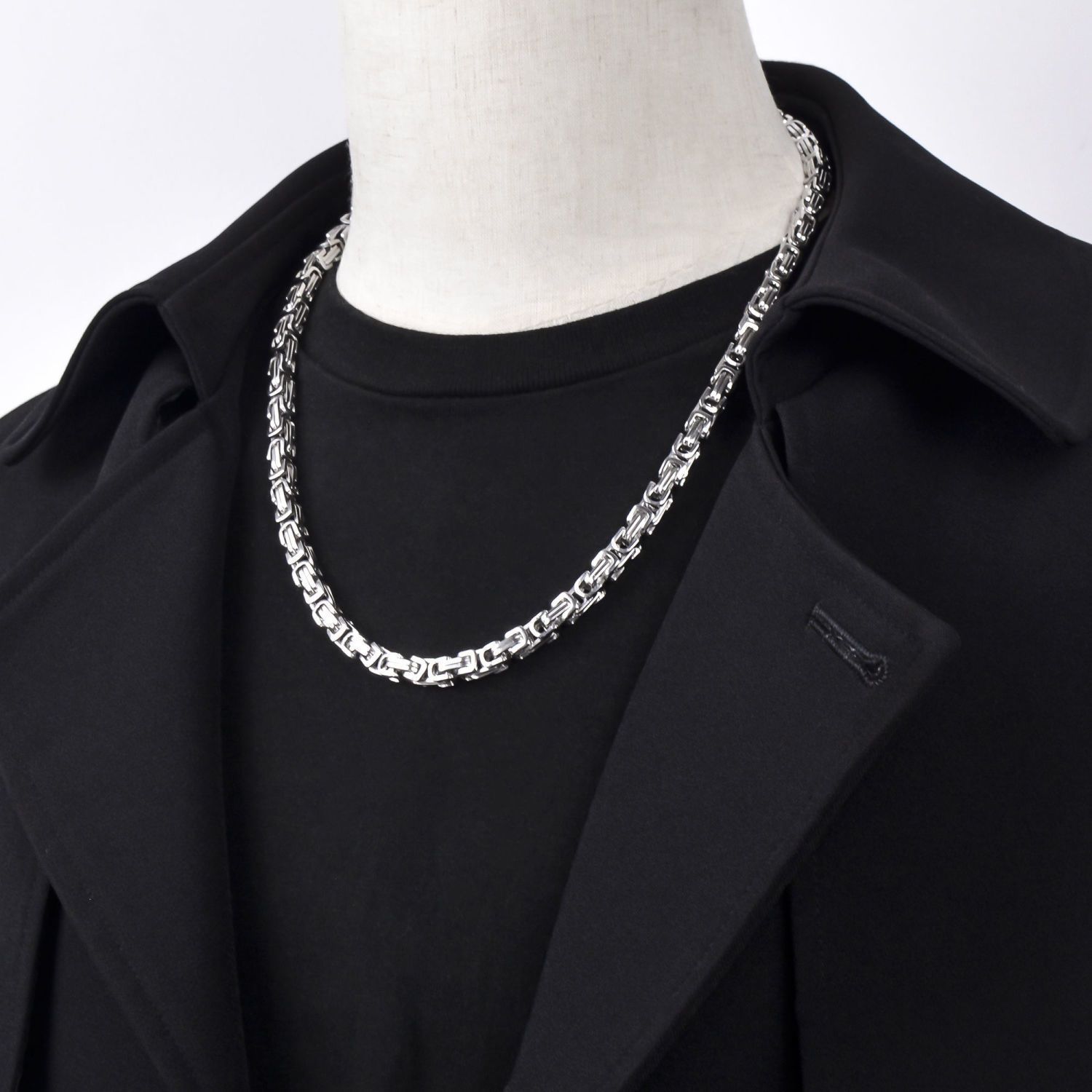 necklace man chain necklace men silver stainless steel necklace for men hip hop rapper fashion accessory jewelry for men women