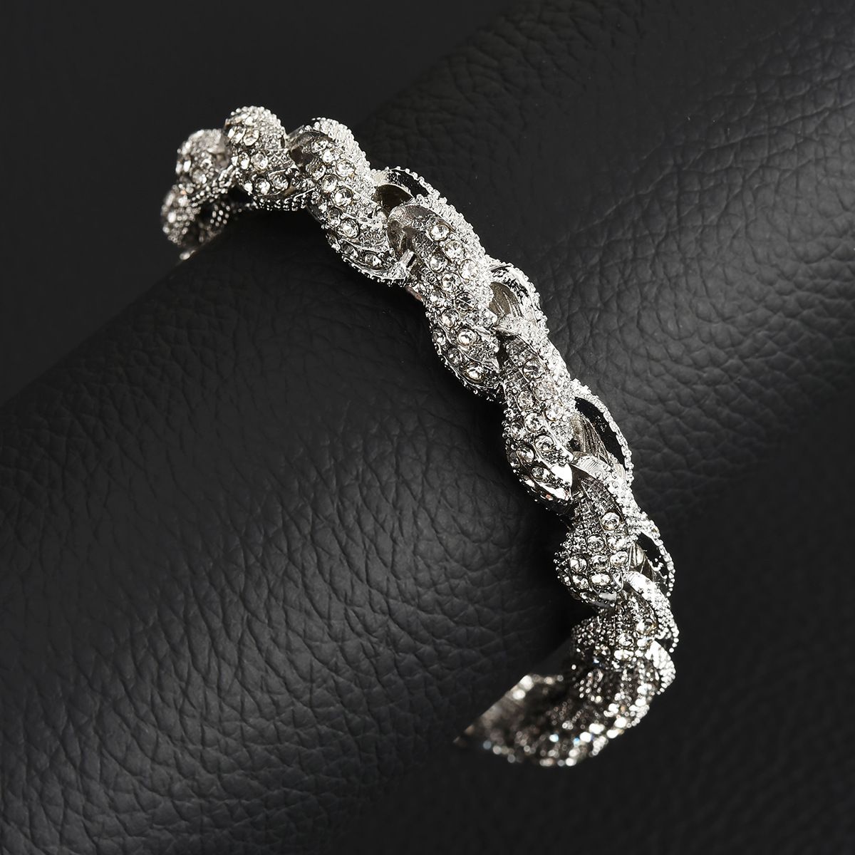 Iced out twist rope chains for men/women hip hop iced out chunky rope chain for men/women jewellery accessories 10mm width/60cm length necklace