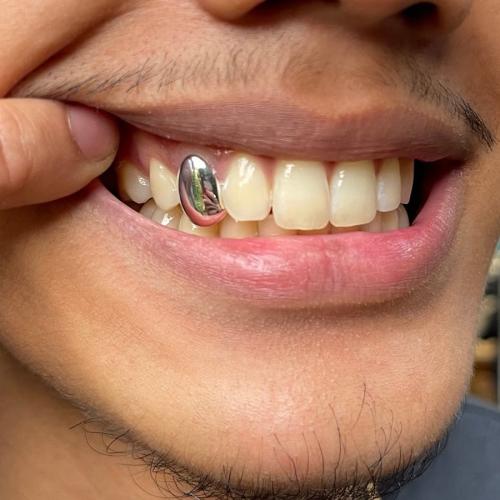 Single teeth grillz Single Top tooth mouth Grillz Caps for men women Teeth Mouth Party Accessories jewelries hip hop lover jewelry