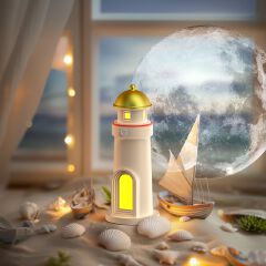 Earth projector LED light smart night light tower light for home, decorative lamp for bedroom,living room, rechargeable light