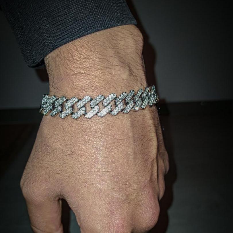 1 pcs anklet bracelet men/women iced bracelet rapper dangles Miami Cuban Link bracelet hip hop bling ice out bracelet fashion jewelry accessories couple bracelets gifts  for her/him