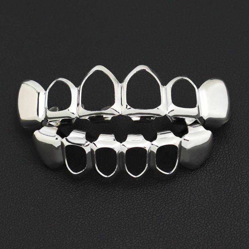 tooth/teeth grillz cap hollow tooth cap grillz for men/women top and bottom teeth caps cosplay jewelry halloween teeth grillz body jewelry fashion accessories halloween gifts for friend