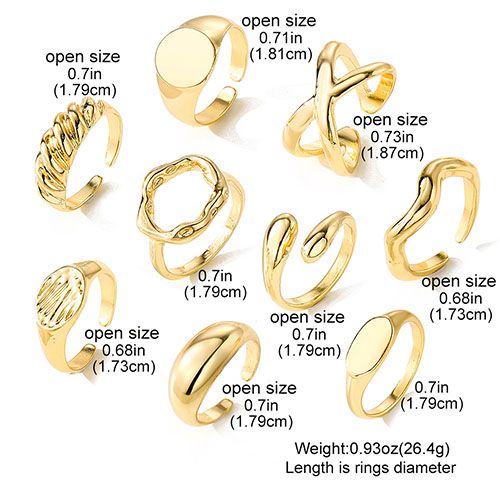 Stacking Rings set jewelry woman gold chunky medium fit adjustable rings set jewelry accessories festival birthday Christmas gifts for girlfriend/ladies/girls
