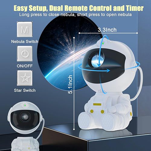 Novelty Lighting Astronaut Galaxy Star Light Night Projector Starry sky light Nebula Ceiling LED Lamp with Remote,Christmas & Birthdays Gift, Decorative light for bedroom, kids room, party, car