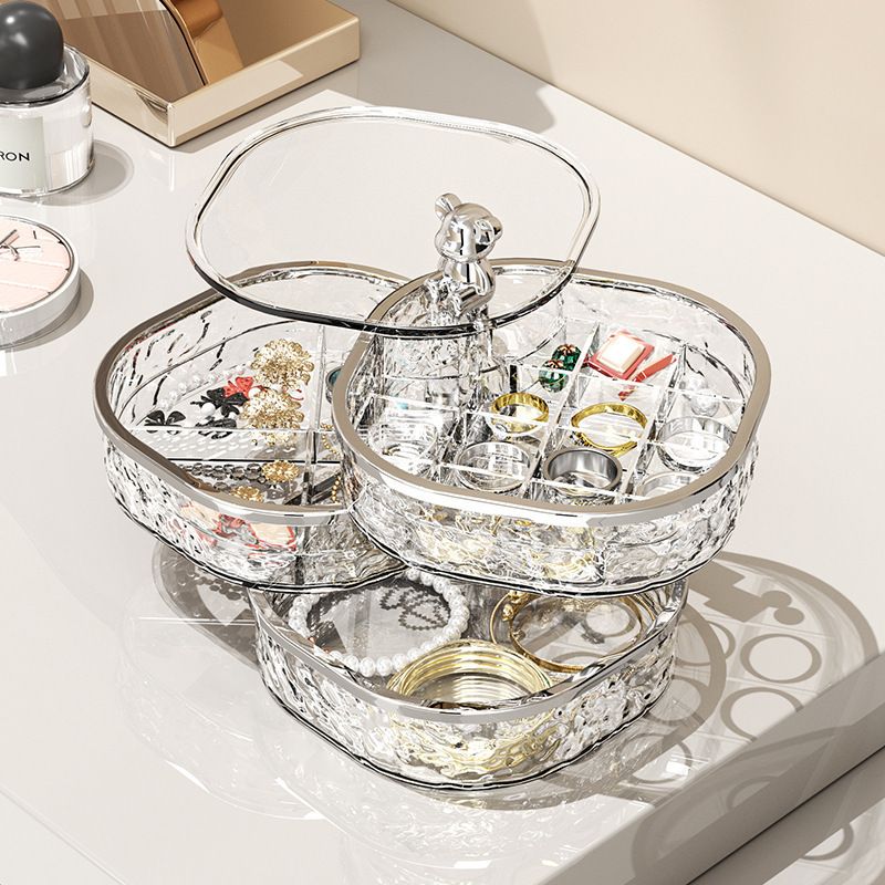1 pcs Jewelry Stand Holder Display Tray High Quality Plastic Jewelry Storage Box Multilayer Rotating Plastic Stand Earring Ring Necklace Box Cosmetics