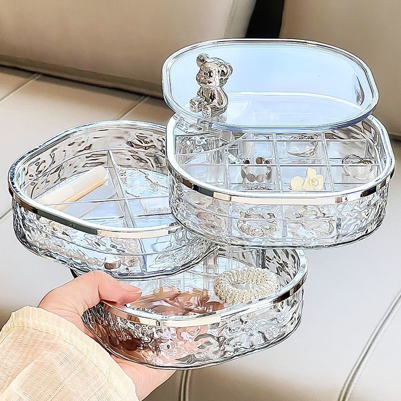 1 pcs Jewelry Stand Holder Display Tray High Quality Plastic Jewelry Storage Box Multilayer Rotating Plastic Stand Earring Ring Necklace Box Cosmetics
