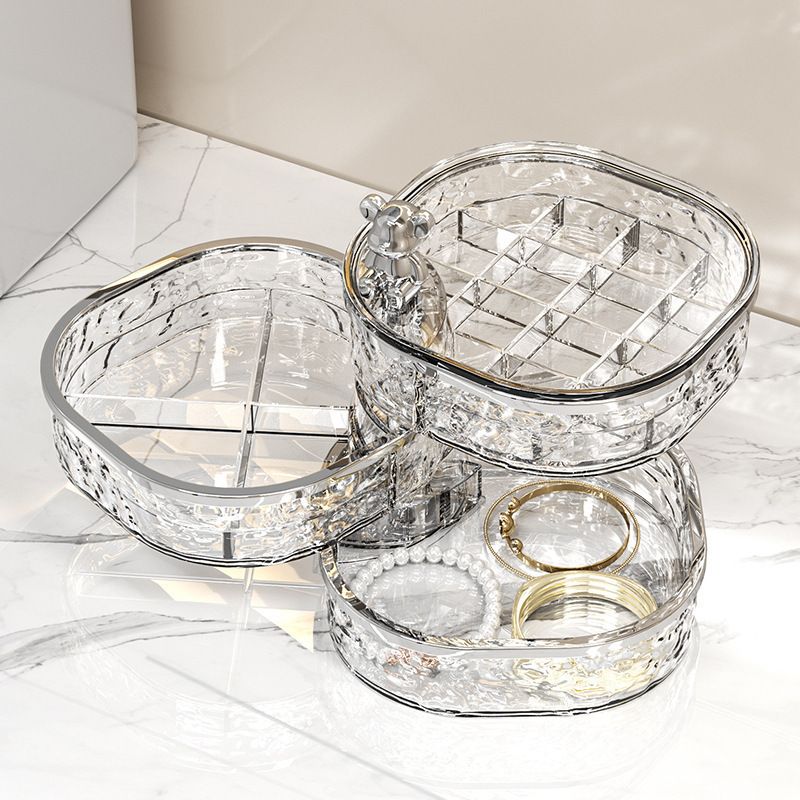 1 pcs Jewelry Stand Holder Display Tray High Quality Plastic Jewelry Storage Box Multilayer Rotating Plastic Stand Earring Ring Necklace Box Cosmetics