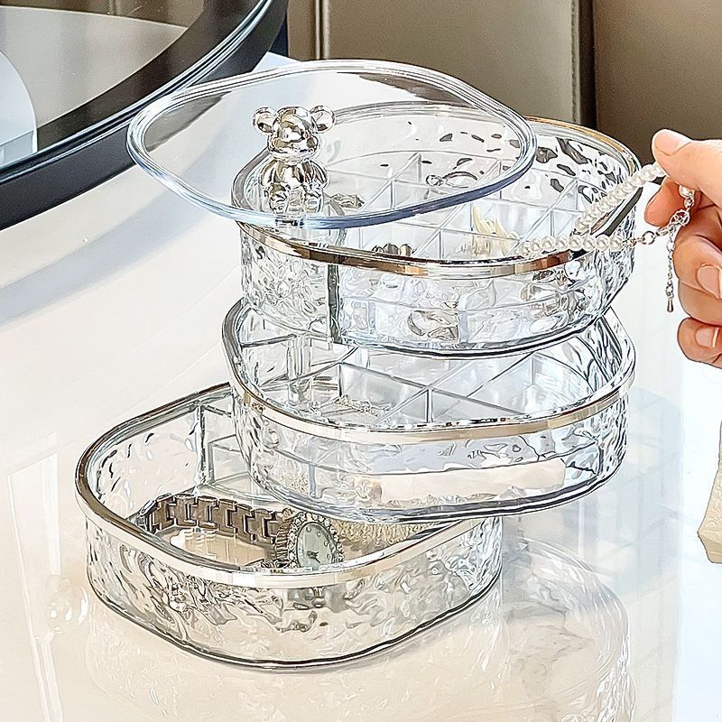 1 pcs Jewelry Stand Holder Display Tray High Quality Plastic Jewelry Storage Box Multilayer Rotating Plastic Stand Earring Ring Necklace Box Cosmetics