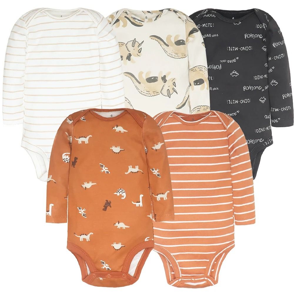 5PCS/LOT Cotton Baby Bodysuits Unisex Infant Jumpsuit Fashion Baby Boys Girls Clothes Long Sleeve Newborn Baby Clothing Set