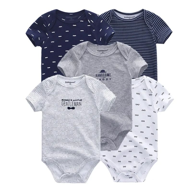 5 Pcs/Lot Newborn Baby Bodysuits Four Seasons Fashion Cartoon Short Sleeve Baby Boy Girl Bodysuits Soft 100%Cotton