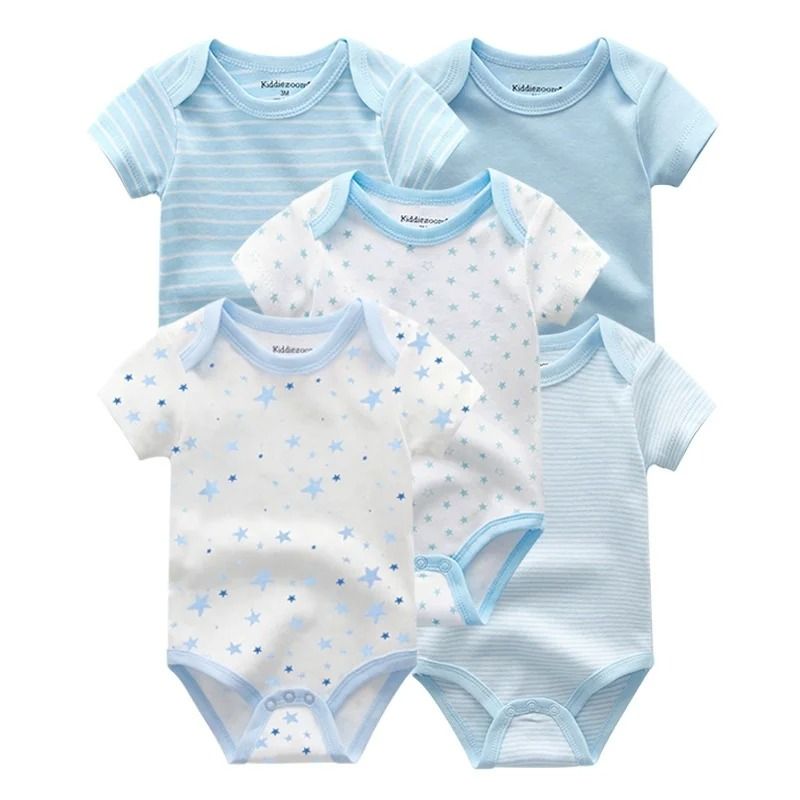 5 Pcs/Lot Newborn Baby Bodysuits Four Seasons Fashion Cartoon Short Sleeve Baby Boy Girl Bodysuits Soft 100%Cotton