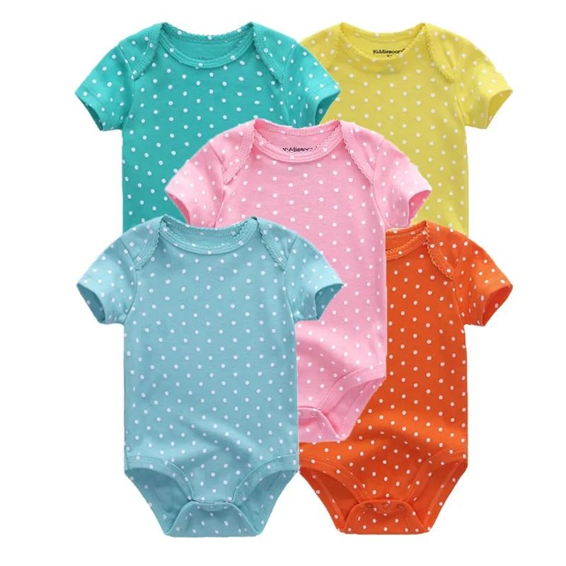 5 Pcs/Lot Newborn Baby Bodysuits Four Seasons Fashion Cartoon Short Sleeve Baby Boy Girl Bodysuits Soft 100%Cotton