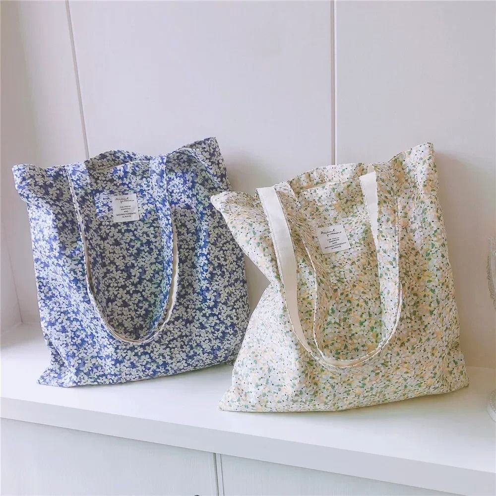 Cotton Floral Women's Single Shoulder Bag Book Bag Retro Large Capacity Women Girl Fashion Canvas Handbag Shopper Bags