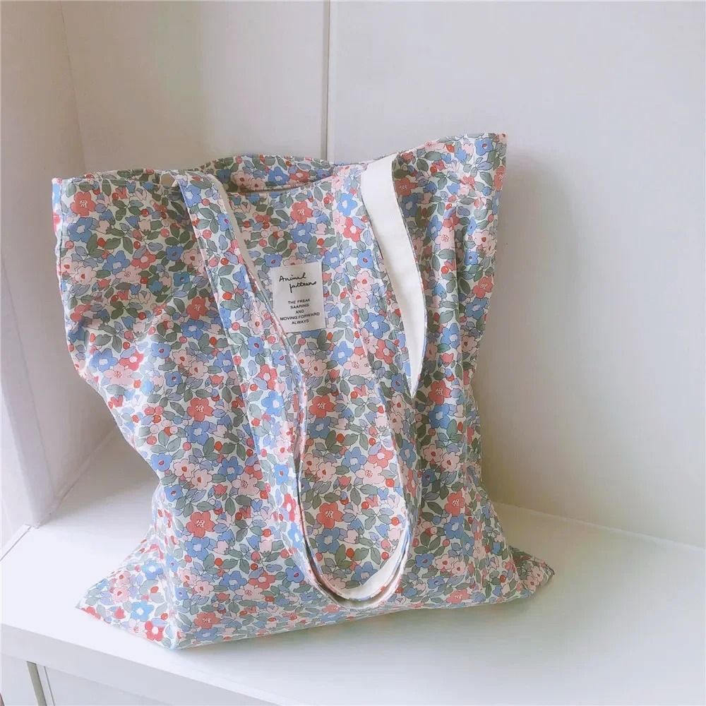 Cotton Floral Women's Single Shoulder Bag Book Bag Retro Large Capacity Women Girl Fashion Canvas Handbag Shopper Bags