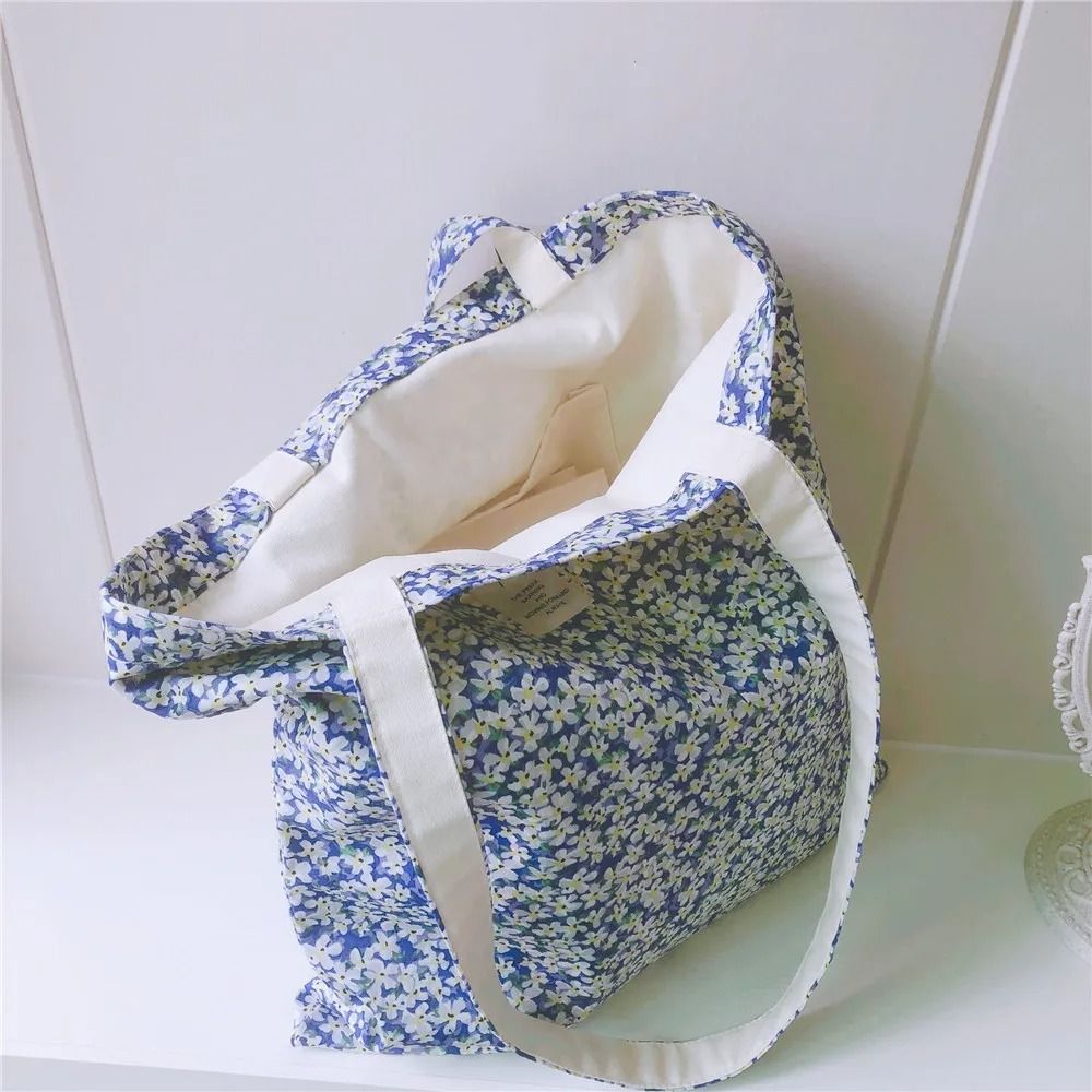 Cotton Floral Women's Single Shoulder Bag Book Bag Retro Large Capacity Women Girl Fashion Canvas Handbag Shopper Bags