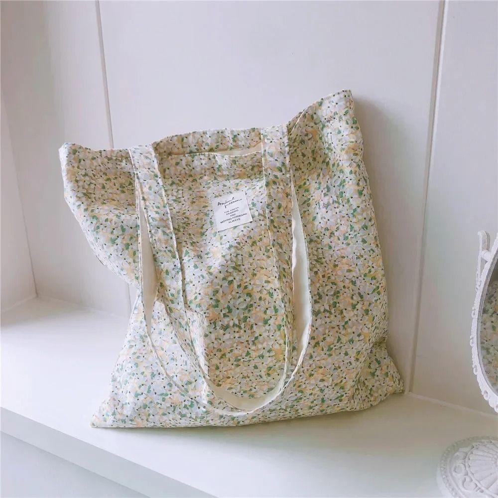 Cotton Floral Women's Single Shoulder Bag Book Bag Retro Large Capacity Women Girl Fashion Canvas Handbag Shopper Bags