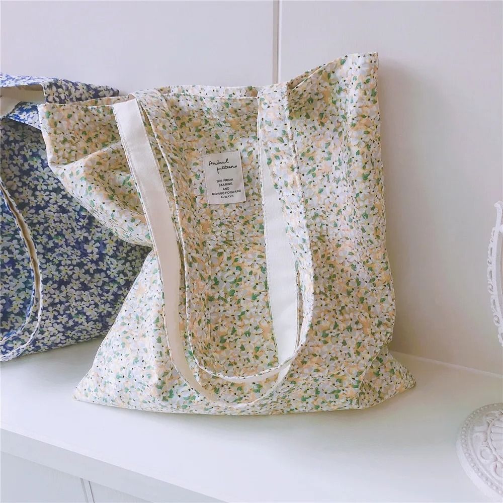 Cotton Floral Women's Single Shoulder Bag Book Bag Retro Large Capacity Women Girl Fashion Canvas Handbag Shopper Bags