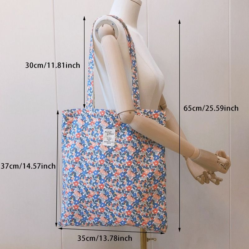 Cotton Floral Women's Single Shoulder Bag Book Bag Retro Large Capacity Women Girl Fashion Canvas Handbag Shopper Bags