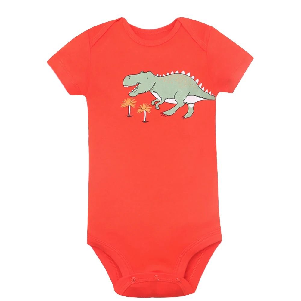 5Pcs/lot Baby Boys Romper Fashion Soft Cotton Summer Clothes Infant Jumpsuit Cartoon Dinosaur Newborn Baby Girl Clothes